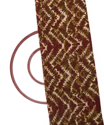 brown and mustard yellow tye dye print georgette fabric b103 4300